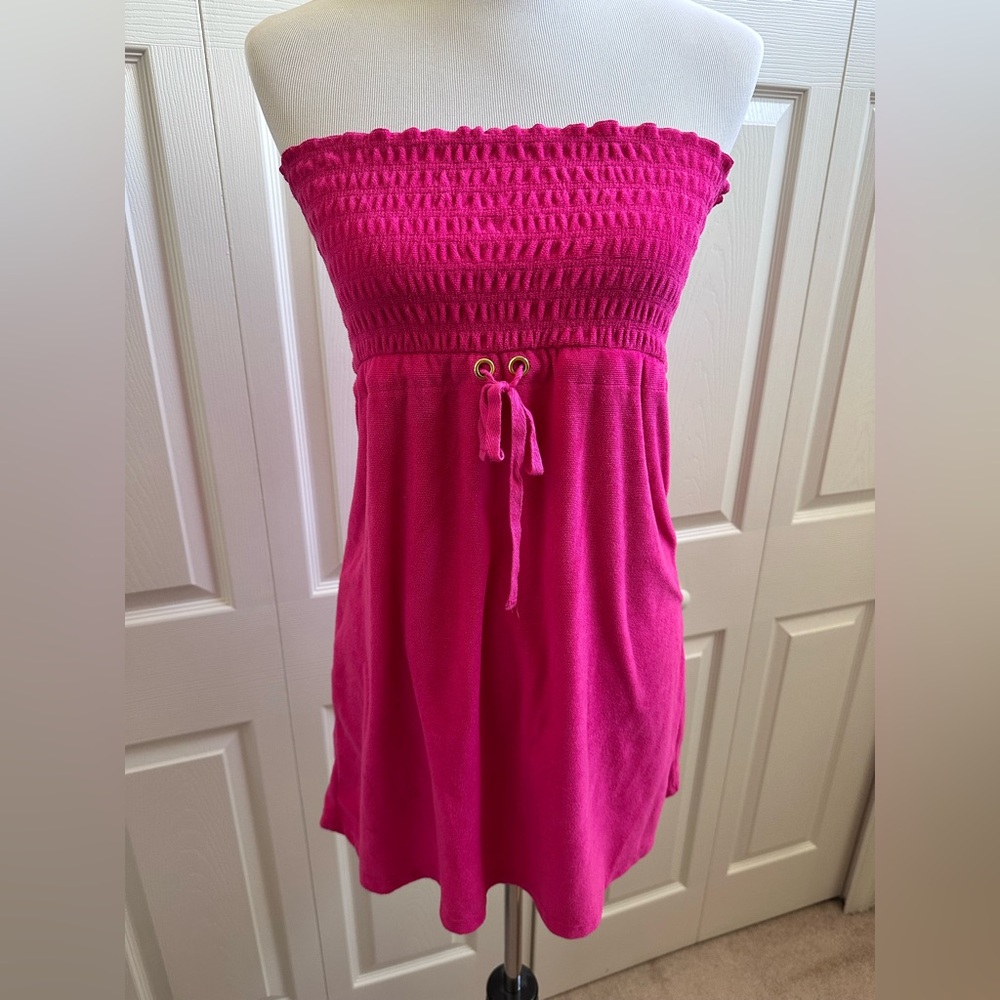 Pink Strapless Dress/cover-up